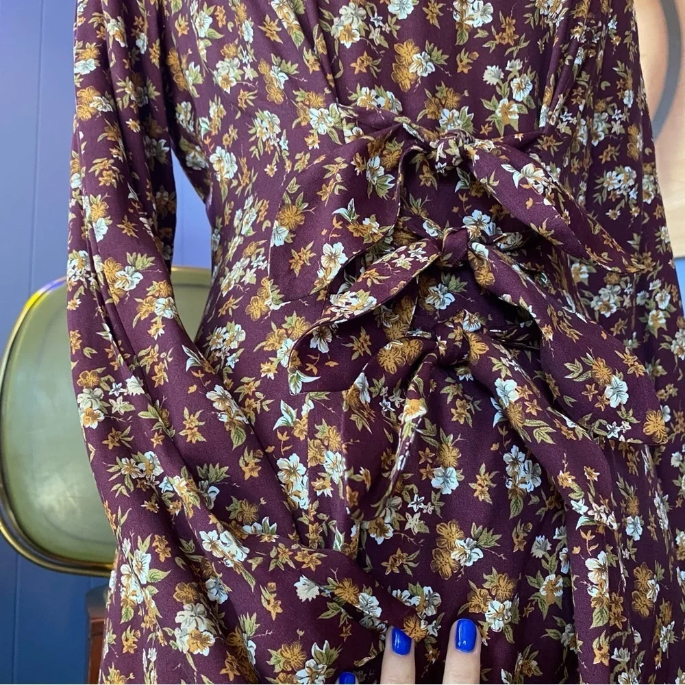 Vintage 90s Jamie Brooke Floral Boho Maxi Dress Size Medium - Picture 3 of 10